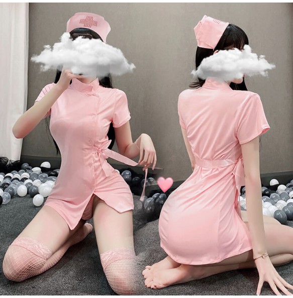 FEE ET MOI - Sexy Short-Sleeve Nurse Costume (Pink)